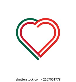 unity concept. heart ribbon icon of mexico and peru flags. vector illustration isolated on white background