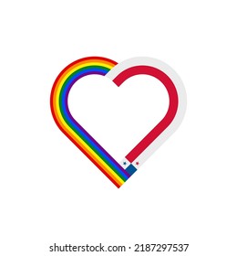 unity concept. heart ribbon icon of rainbow and panama flags. vector illustration isolated on white background