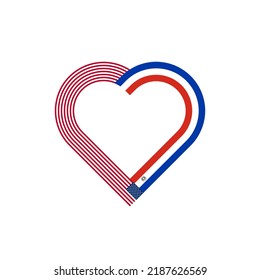 unity concept. heart ribbon icon of united states and paraguay flags. vector illustration isolated on white background