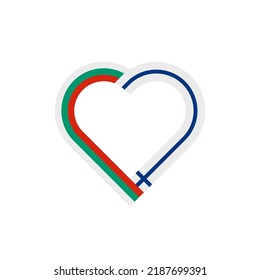 unity concept. heart ribbon icon of bulgaria and finland flags. vector illustration isolated on white background