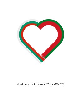 unity concept. heart ribbon icon of bulgaria and belarus flags. vector illustration isolated on white background