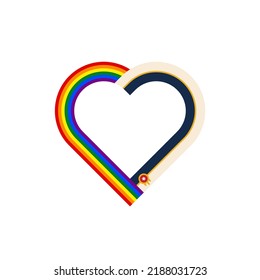 unity concept. heart ribbon icon of rainbow and tulsa city flags. vector illustration isolated on white background