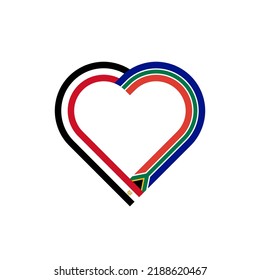 unity concept. heart ribbon icon of egypt and south africa flags. vector illustration isolated on white background