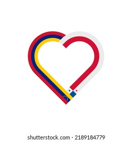 concepto de unidad. icono de la cinta de corazón de las banderas de venezuela y panama. ilustración vectorial aislada en fondo blanco	
