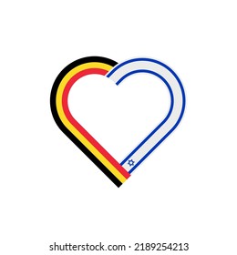 unity concept. heart ribbon icon of belgium and israel flags. vector illustration isolated on white background