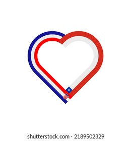 Einheitskonzept. Herzbandsymbol von Kroatien- und Kachelflaggen. Vektorgrafik einzeln auf weißem Hintergrund