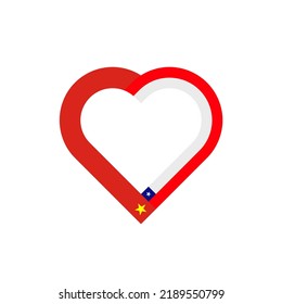 concepto de unidad. icono de la cinta de corazón de vietnam y banderas chile. ilustración vectorial aislada en fondo blanco