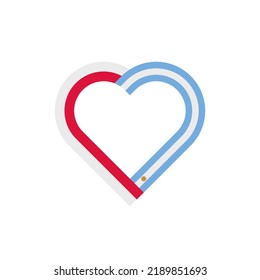 unity concept. heart ribbon icon of poland and argentina flags. vector illustration isolated on white background