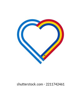 unity concept. heart ribbon icon of honduras and moldova flags. vector illustration isolated on white background