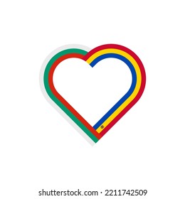 unity concept. heart ribbon icon of bulgaria and moldova flags. vector illustration isolated on white background