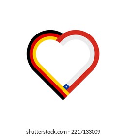 unity concept. heart ribbon icon of german and chilean flags. vector illustration isolated on white background
