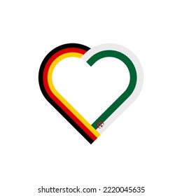 unity concept. heart ribbon icon of german and algerian flags. vector illustration isolated on white background