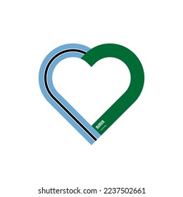 unity concept. heart ribbon icon of botswana and saudi arabia flags. vector illustration isolated on white background