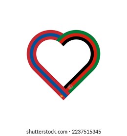 unity concept. heart ribbon icon of mongolia and afghanistan flags. vector illustration isolated on white background