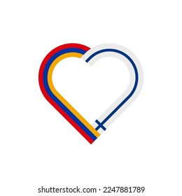 unity concept. heart ribbon icon of armenia and finland flags. vector illustration isolated on white background
