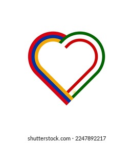 unity concept. heart ribbon icon of armenia and tajikistan flags. vector illustration isolated on white background