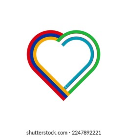 unity concept. heart ribbon icon of armenia and uzbekistan flags. vector illustration isolated on white background