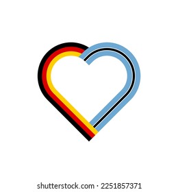 unity concept. heart ribbon icon of germany and botswana flags. vector illustration isolated on white background