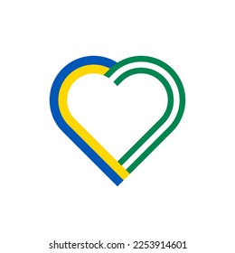 unity concept. heart ribbon icon of ukraine and nigeria flags. vector illustration isolated on white background