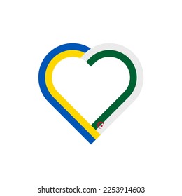 unity concept. heart ribbon icon of ukraine and algeria flags. vector illustration isolated on white background