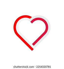 concepto de unidad. icono de la cinta de corazón de indonesia y banderas de polonia. ilustración vectorial aislada en fondo blanco