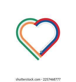 unity concept. heart ribbon icon of ireland and slovenia flags. vector illustration isolated on white background