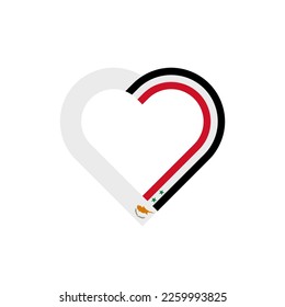 Einheitskonzept. Herzbänder Symbol der Zyprioten und Syrien-Flaggen. Vektorgrafik einzeln auf weißem Hintergrund