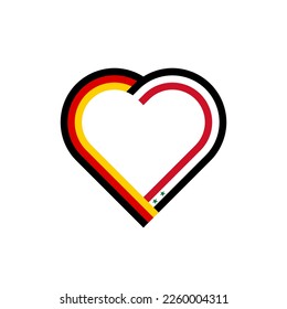 unity concept. heart ribbon icon of germany and syria flags. vector illustration isolated on white background