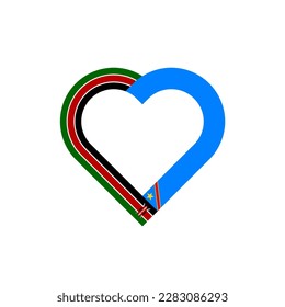 unity concept. heart ribbon icon of kenya and dr congo flags. vector illustration isolated on white background