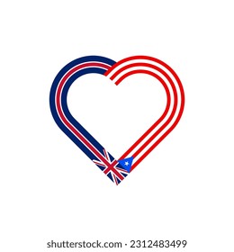 unity concept. heart ribbon icon of united kingdom and puerto rico flags. vector illustration isolated on white background