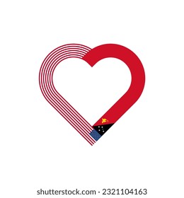 unity concept. heart ribbon icon of united states and papua new guinea flags. vector illustration isolated on white background