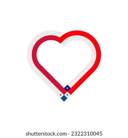 unity concept. heart ribbon icon of panama and chile flags. vector illustration isolated on white background