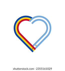 unity concept. heart ribbon icon of moldova and argentina flags. vector illustration isolated on white background