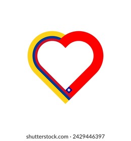 unity concept. heart ribbon icon of colombia and taiwan flags. vector illustration isolated on white background