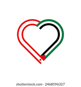 unity concept. heart ribbon icon of canada and palestine flags. vector illustration isolated on white background