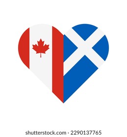 unity concept. heart shape icon with canada and scotland flags. vector illustration isolated on white background