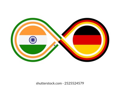 unity concept. hindi and german language translation icon. vector illustration isolated on white background