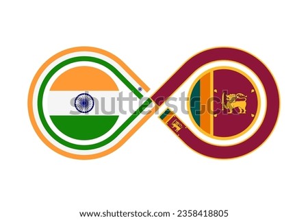 unity concept. india and sri lanka flags. hindi and sinhala language translation icon. vector illustration isolated on white background