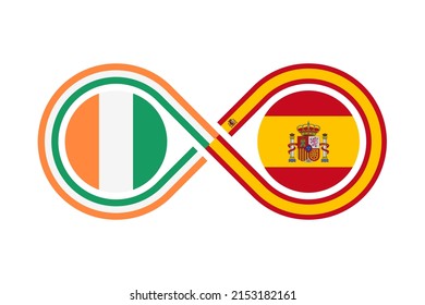 Unity Concept. Irish And Spanish Language Translation Icon. Vector Illustration Isolated On White Background