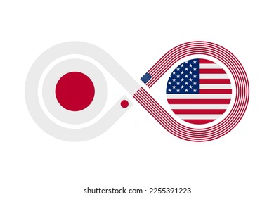 unity concept. japanese and american english language translation icon. vector illustration isolated on white background