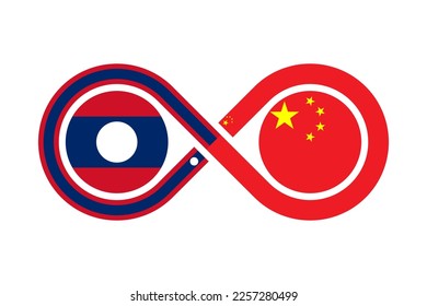 unity concept. laotian and chinese language translation icon. vector illustration isolated on white background