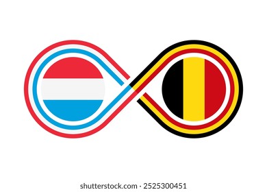 conceito de unidade. luxemburguês e belga idioma tradução ícone. vetor ilustração isolado no fundo branco
