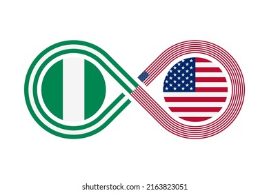 unity concept. nigerian english and american english language translation icon. vector illustration isolated on white background