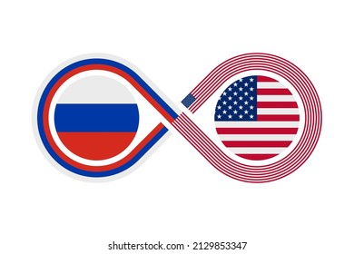unity concept. russian and american english language translation icon. vector illustration isolated on white background