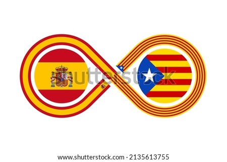 unity concept. spanish and catalan language translation icon. vector illustration isolated on white background