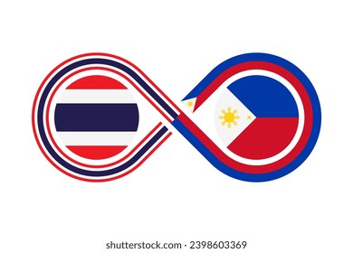 unity concept. thai and filipino language translation icon. vector illustration isolated on white background