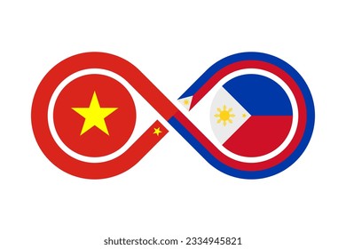 unity concept. vietnamese and filipino language translation icon. vector illustration isolated on white background