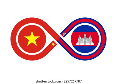 unity concept. vietnamese and khmer language translation icon. vector illustration isolated on white background