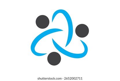 Logotipo abstrato da unidade e conexão para equipes, rede e colaboração