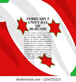 Unity Day of Burundi vector illustration. Suitable for greeting card, poster and banner.